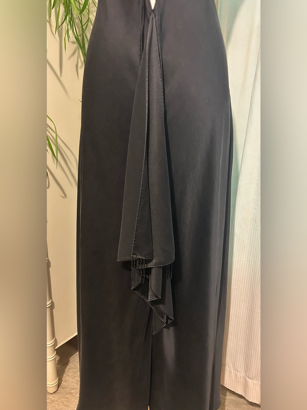 Victoria Secret silk maxi slip dress beaded drape back vintage medium - Picture 5 of 15